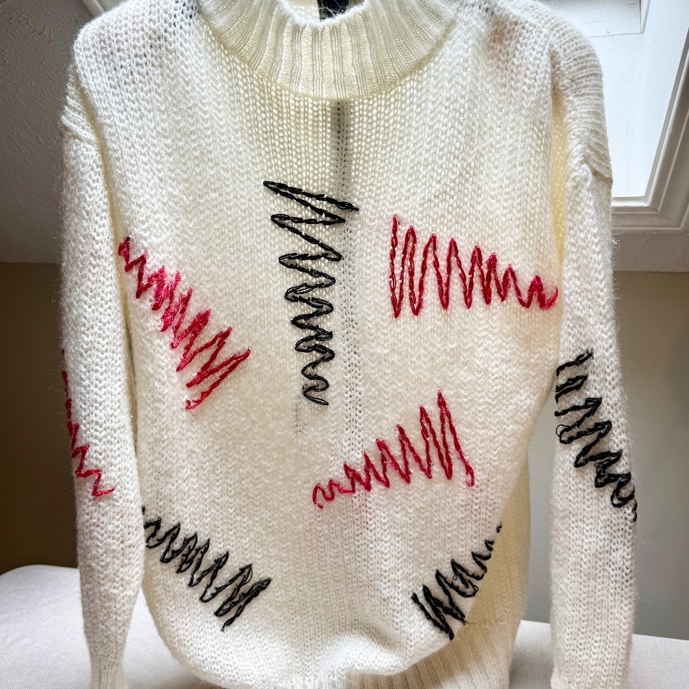 Vintage 1980s Catalina Raffles Collection Abstract Knit Sweater Size S